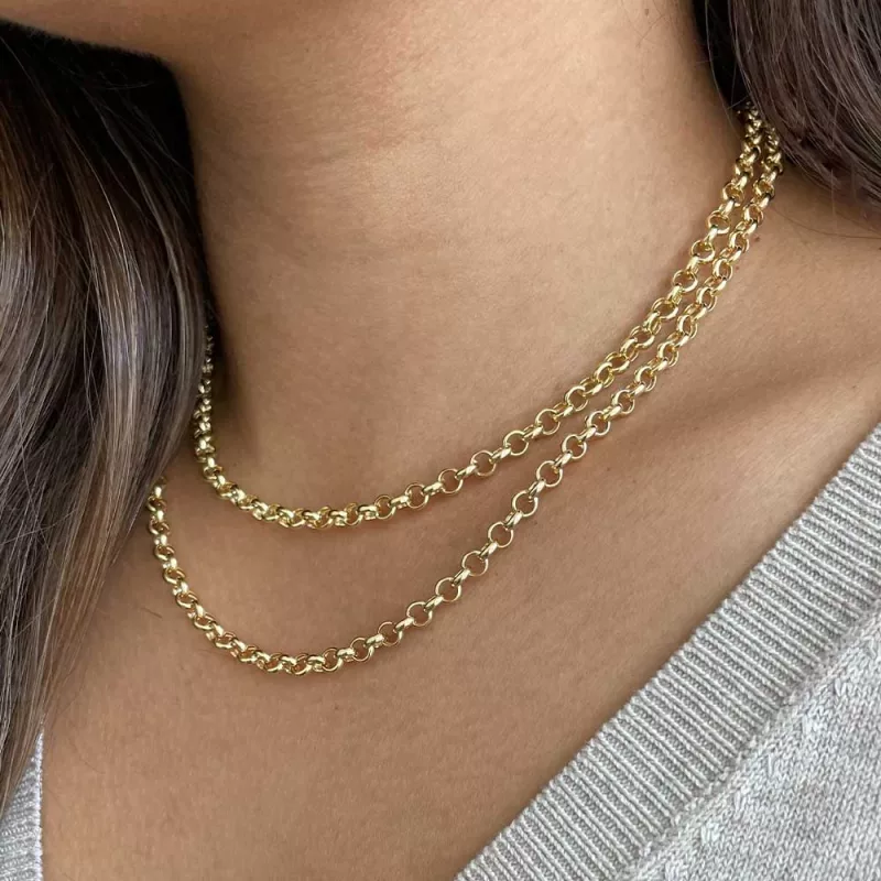 Cadena Rolo Gruesa Oro Amarillo 18k