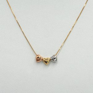 Collar Tres Corazones Oro 18k
