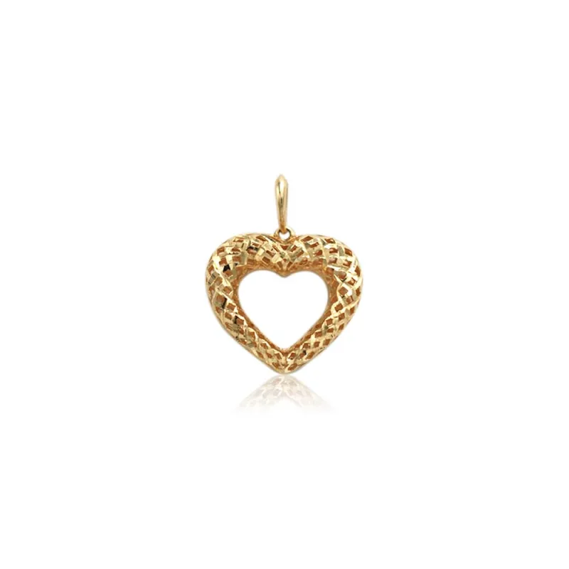 COL_CORATROQUELADO Colgante Corazon Troquelado Oro Amarillo 18k