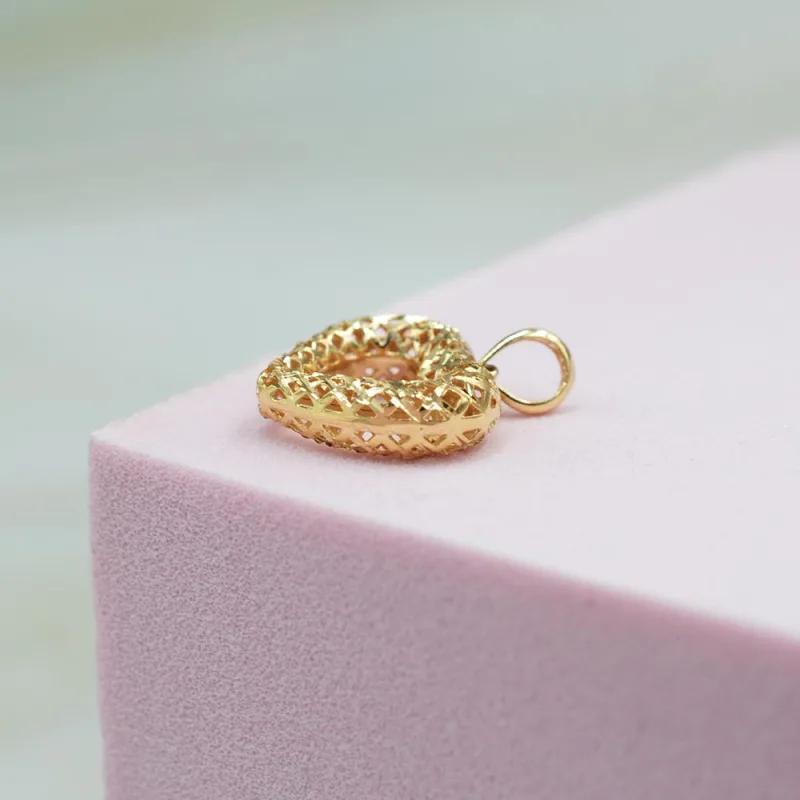 Colgante Corazon Troquelado Oro Amarillo 18k