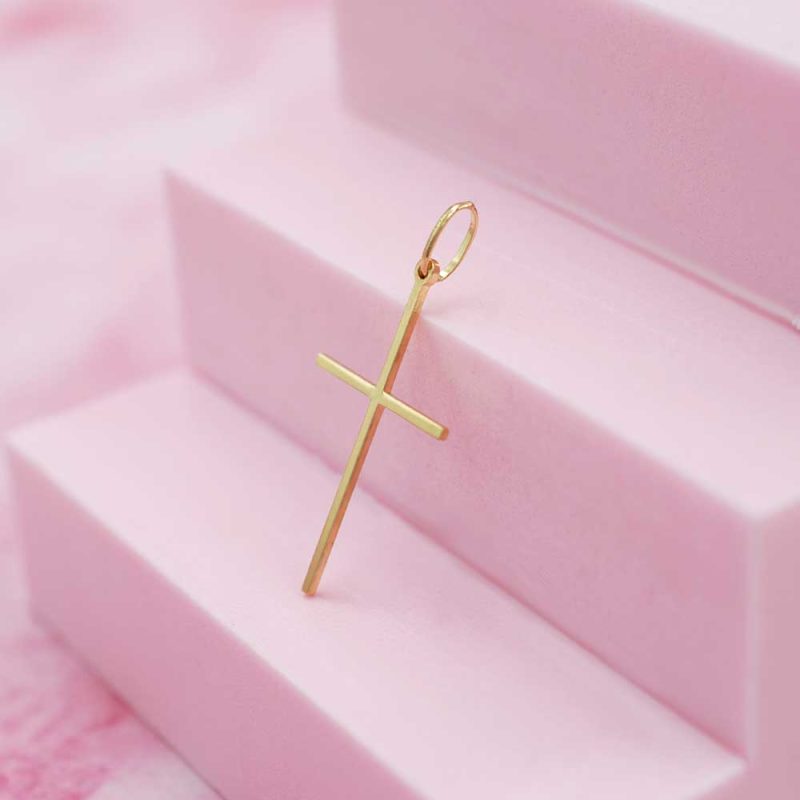 Colgante Cruz Palito Oro 18k