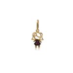 Colgante Niña Oro Amarillo 18k - circones rosados