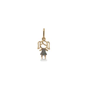 Colgante Niña con Oro Blanco 18k