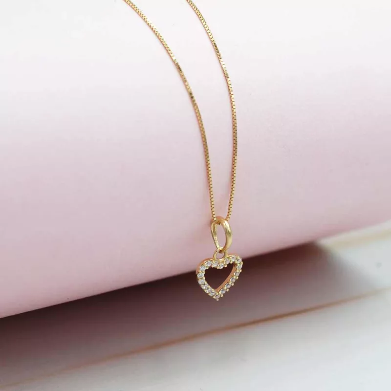 Conjunto Corazon Circones Oro 18k