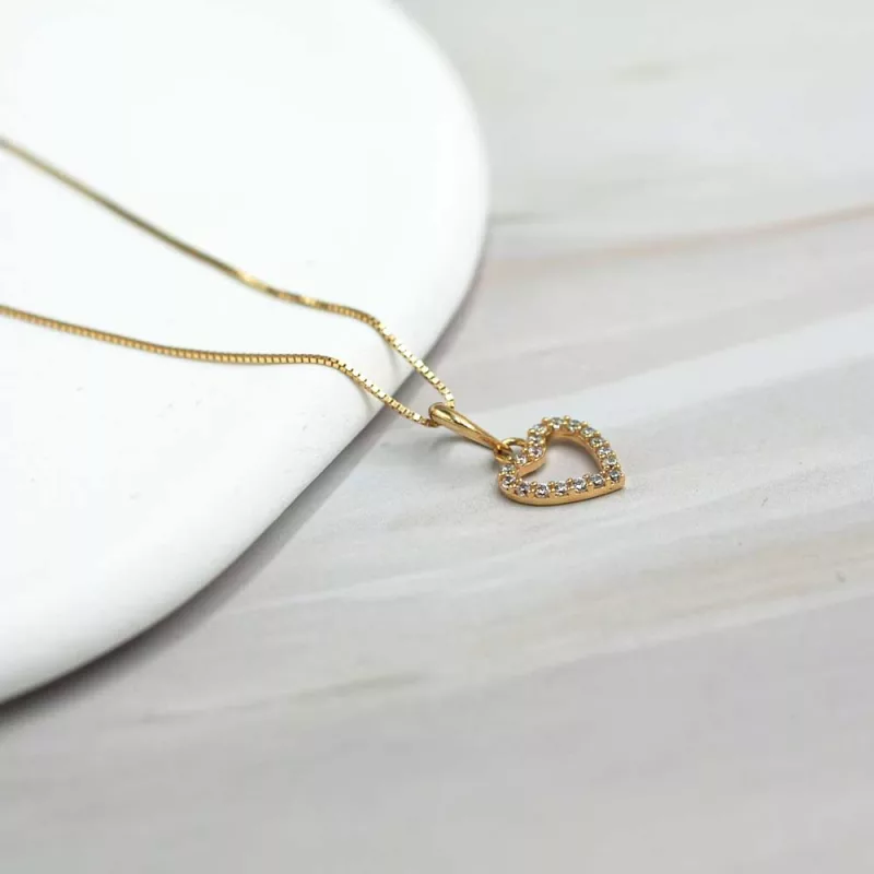 Conjunto Corazon Circones Oro 18k