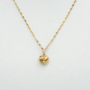 Conjunto Corazón Liso Oro 18k