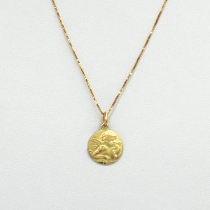 Conjunto Medalla Angel Oro 18k