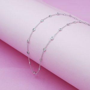 Collar Circones Oro Blanco 18k