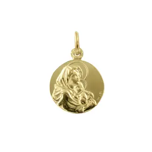 Medalla Virgen con el Niño Oro 18k