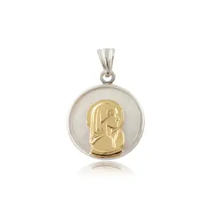 Medalla Virgen Nacar 17mm oro 18k