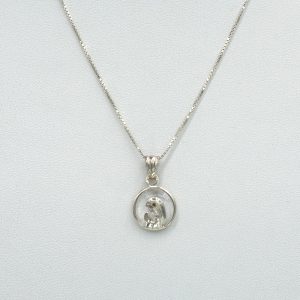 Conjunto Virgen Niña 12mm Plata Cristal