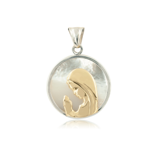 Medalla Virgen Niña Dublee Nácar 20mm