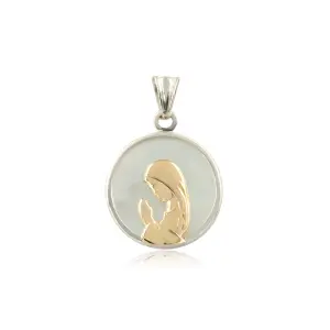 Medalla Virgen Niña Dublee Nacar 17mm