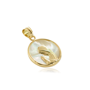 Medalla Virgen Niña Oro 18k Nacar