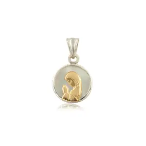 Medalla Virgen Niña Dublee Nácar 12mm