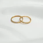 Anillo Cintillo Oro Amarillo 18k con circones