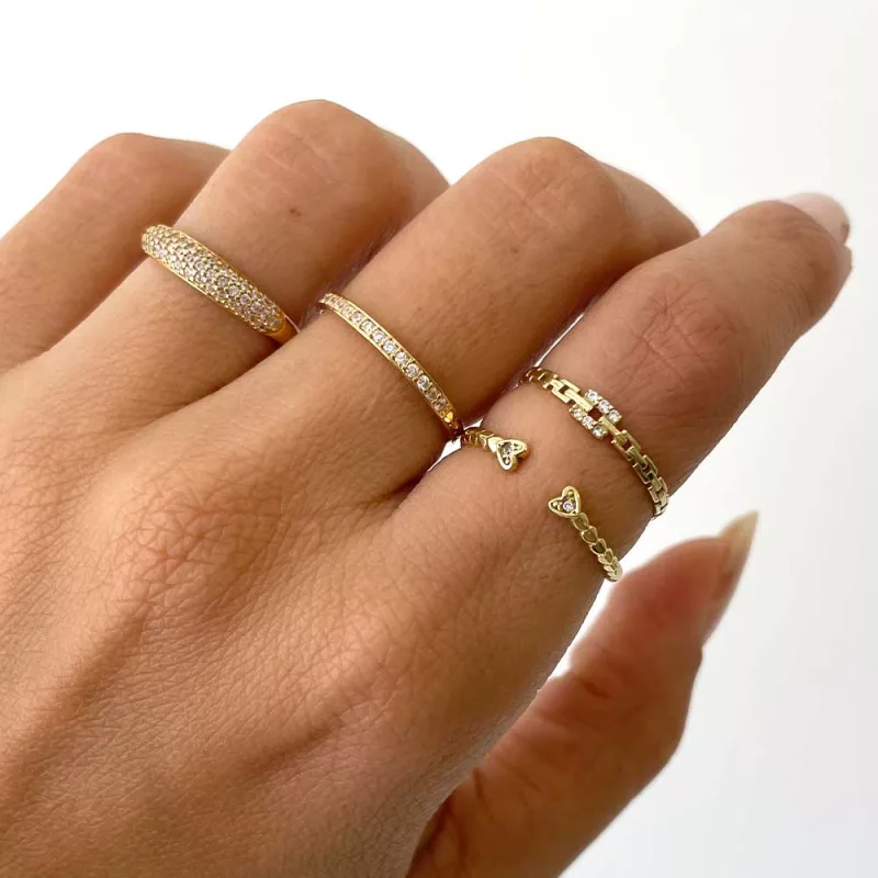 Anillo Cintillo Oro Amarillo 18k