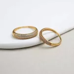 Anillo Cintillo Oro Amarillo 18k con circones
