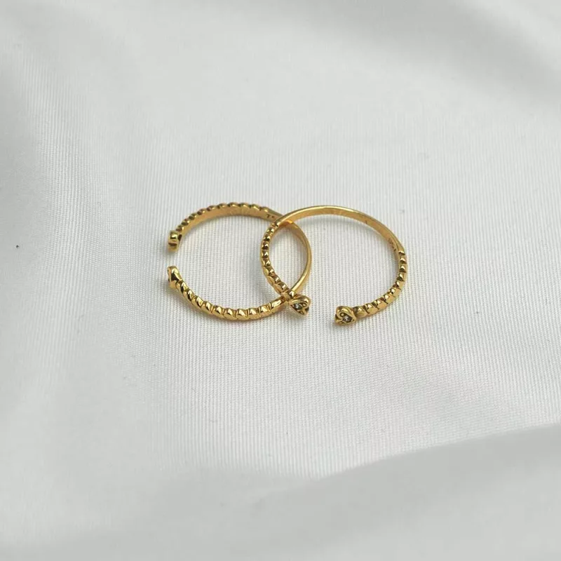 Anillo Dos Corazones Oro 18k
