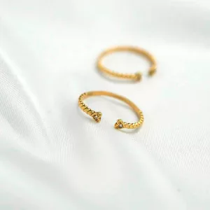 Anillo Dos Corazones Oro 18k