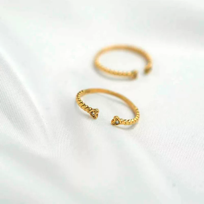 Anillo Dos Corazones Oro 18k