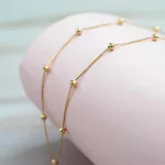 Cadena Bolitas Oro Amarillo 18k