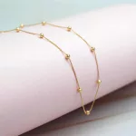 Cadena Bolitas Oro Amarillo 18k