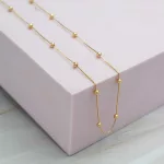 Cadena Bolitas Oro Amarillo 18k