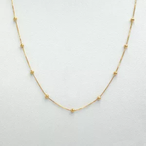Cadena Bolitas Oro Amarillo 18k