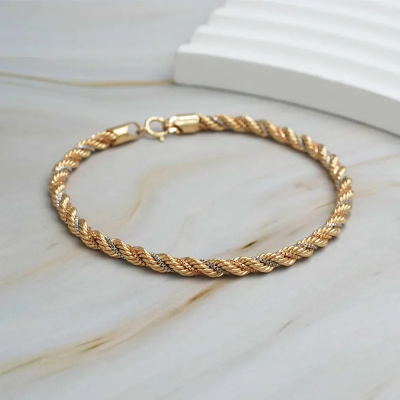 Pulsera Tourbillon Tricolor Gruesa Oro 18k
