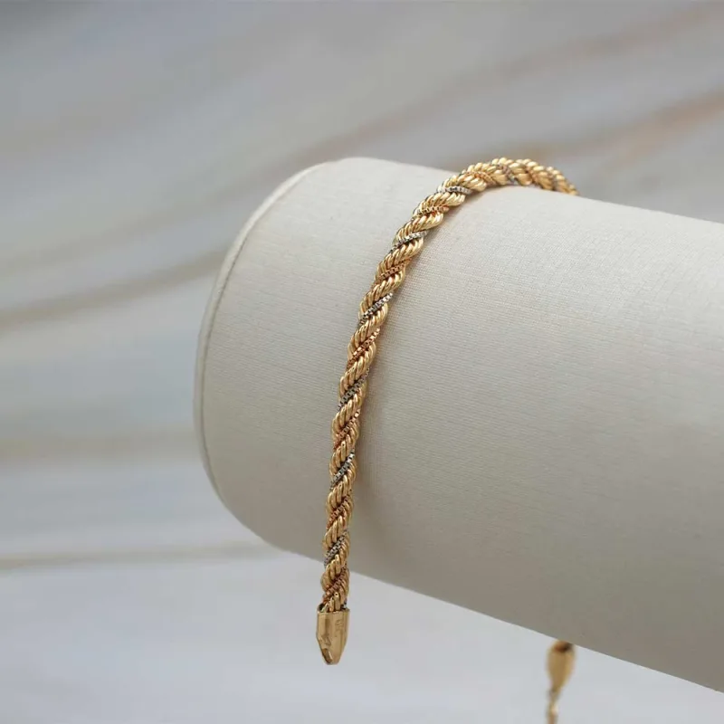 Pulsera Tourbillon Tricolor Gruesa Oro 18k