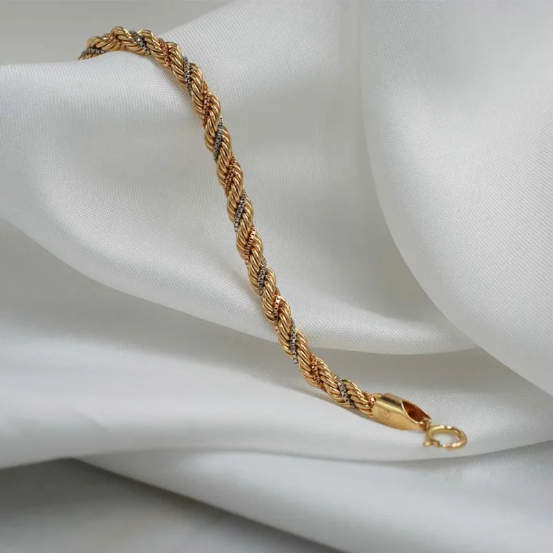 Pulsera Tourbillon Tricolor Gruesa Oro 18k
