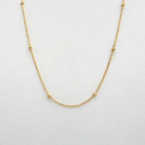 Cadena Pelotitas Oro Amarillo 18k