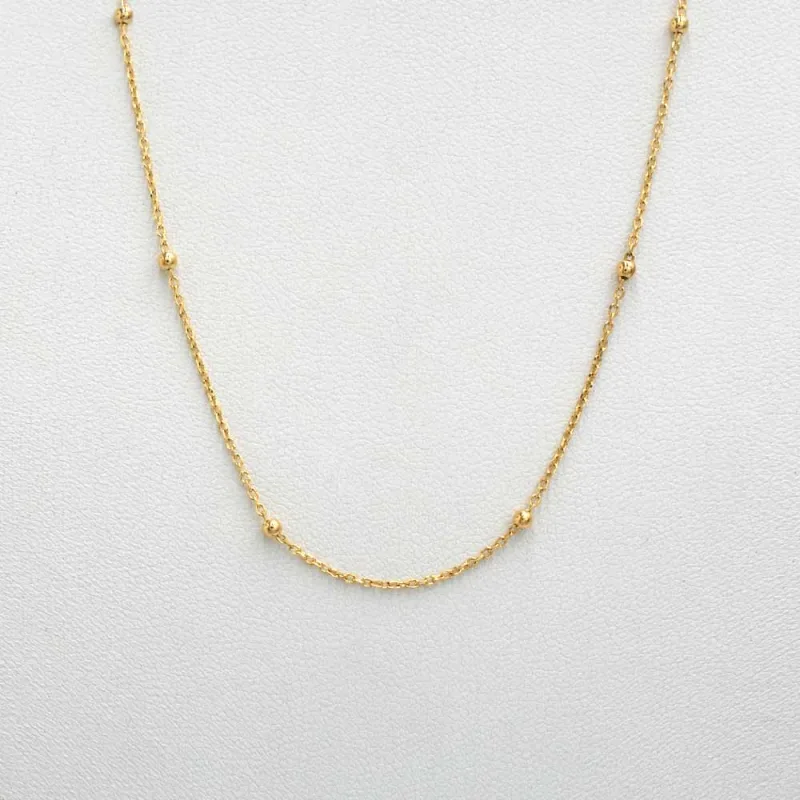 Cadena Pelotitas Oro Amarillo 18k