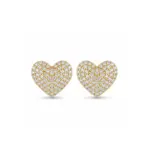 Aro con forma de corazón, de oro amarillo 18k con circones. Una joya hermosa.