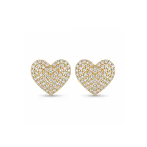 Aro con forma de corazón, de oro amarillo 18k con circones. Una joya hermosa.