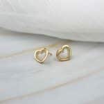 Aro Corazon, de oro amarillo 18k con circones