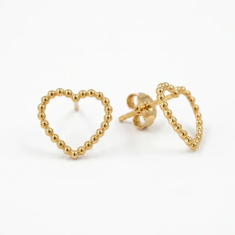 AR_CORAZONBOLITAS_MAYA5 Aro con forma de corazón, de oro amarillo 18k.