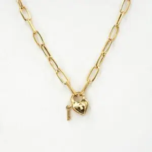 Cadena Clip Corazón Oro 18k