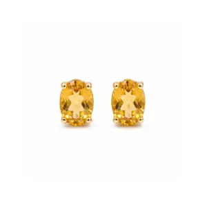 Aro de oro amarillo 18k con citrino natural. Una joya atemporal.