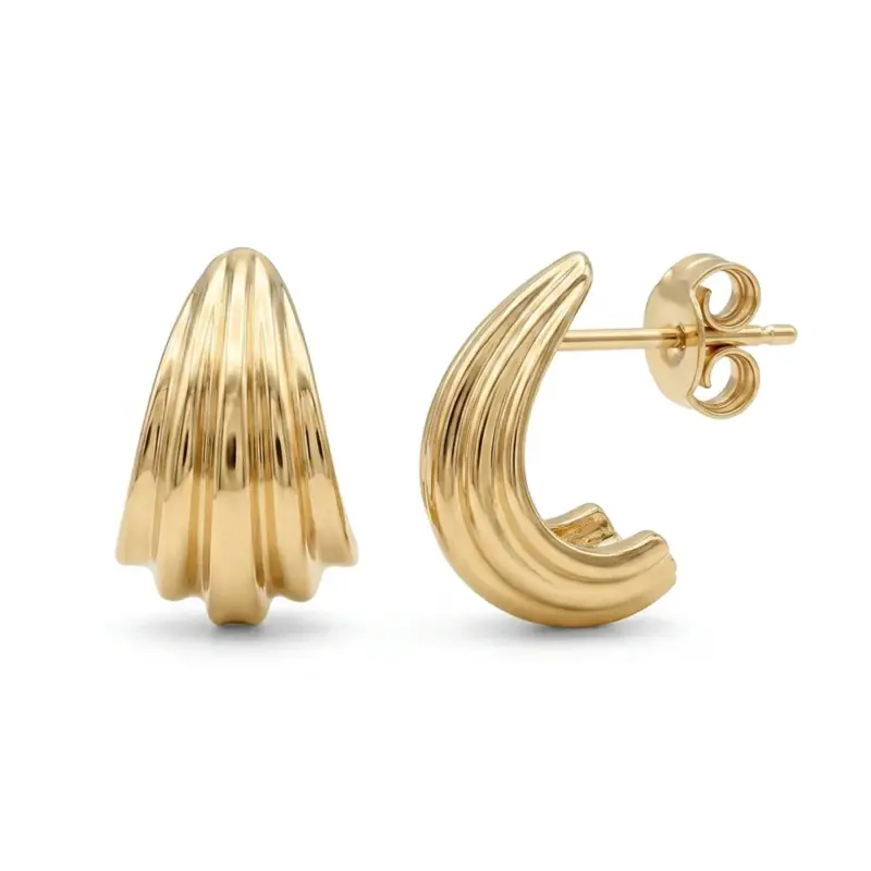 AR_SERENA6 Aro para mujer, de oro amarillo 18k. Modelo moderno y muy elegante.