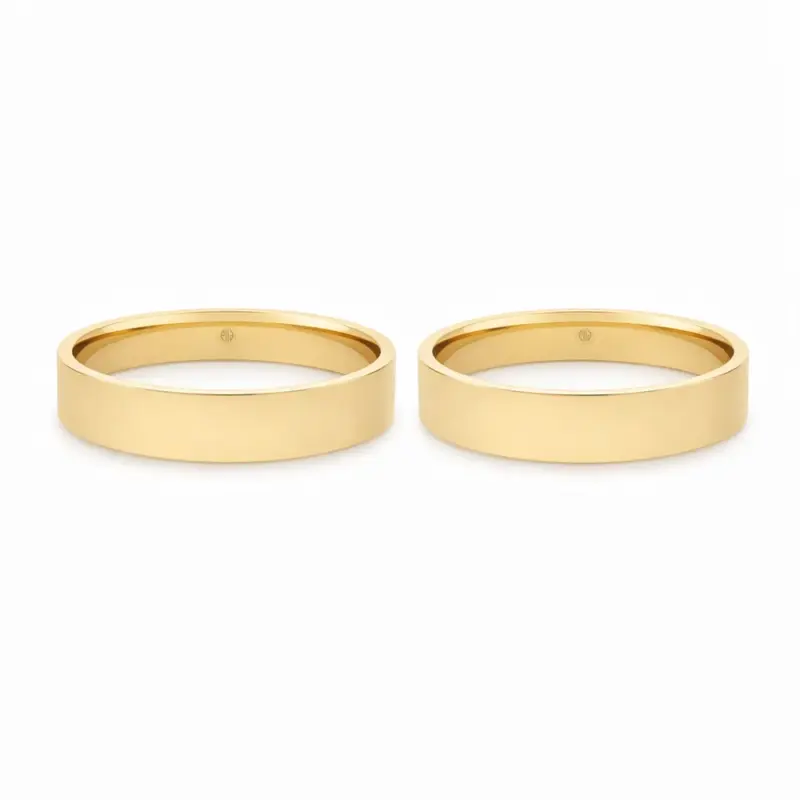 AN_MATRI_FLAT4MM argollas de matrimonio flat oro amarillo 18k de 4 mm