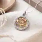 colgante plata arbol de la vida con circones