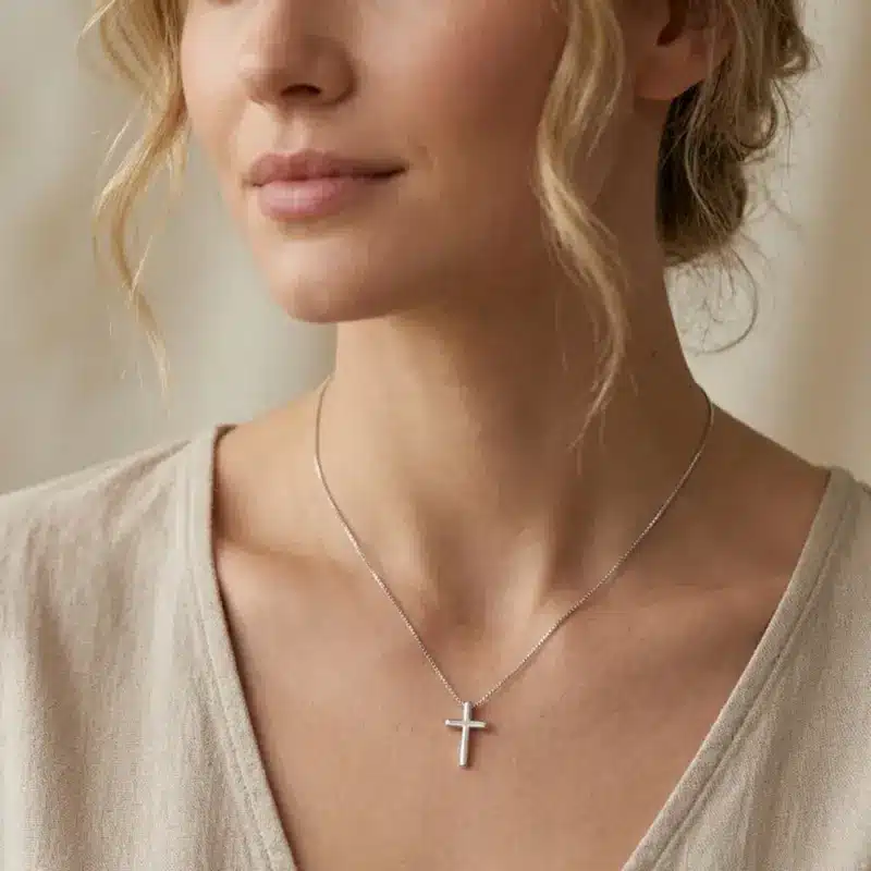 collar religioso plata 925 cruz clasica