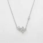Conjunto Flor de plata italiana 925 con baño de rodio