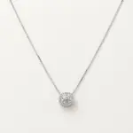 Collar redondo de moissanite 0.8ct en plata 925 con baño de rodio