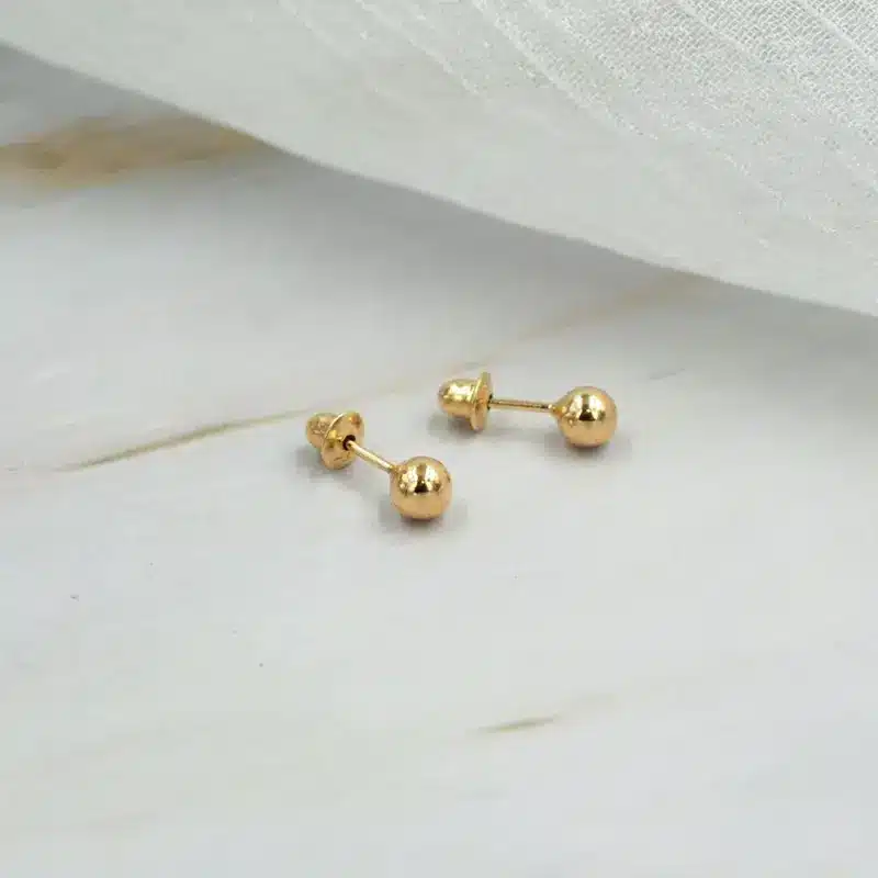 Abridores Bolita de Oro Amarillo 18K, una joya atemporal y perfecta para regalo