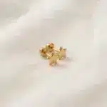 Aro Estrella de oro amarillo 18k genuino.