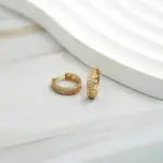 Aro Argolla Iris de Oro Amarillo 18K con circones blancos